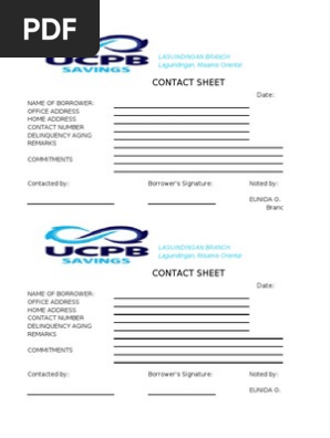 Contact Sheet