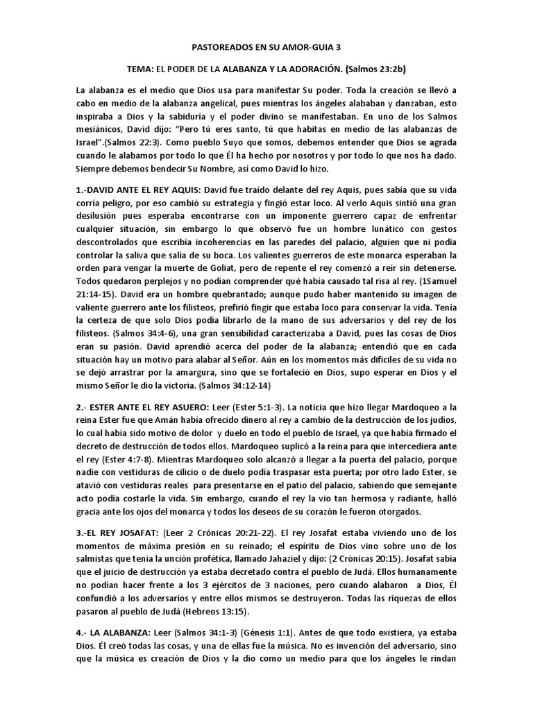 Poder de la Alabanza y Adoración | PDF | David | Salmos