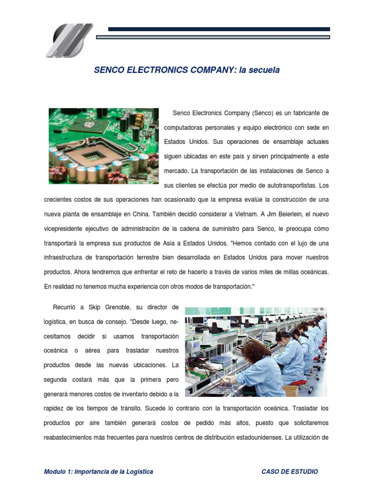 Modulo 1 Caso de Estudio 1 SENCO ELECTRONICS COMPANY PDF