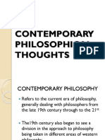 Contemporary Philosophical Thoughts
