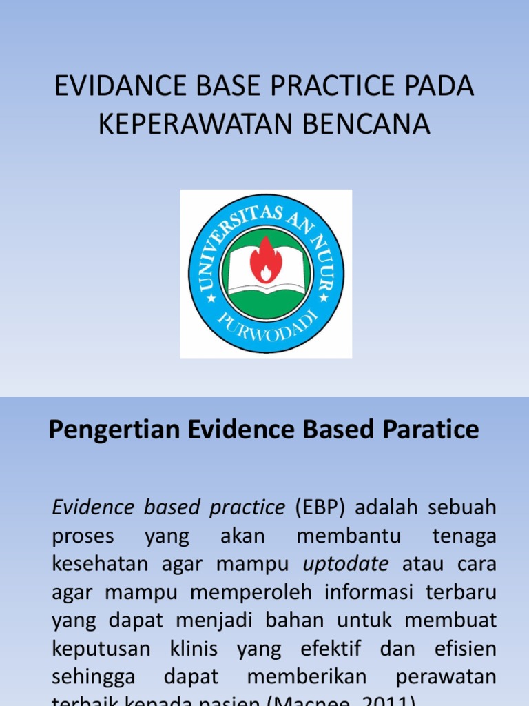 EBP dalam Keperawatan Bencana | PDF