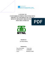 A Study On Customer Satisfaction For MTNL Products and Services and Its Role in Building Brand Equity For The Company