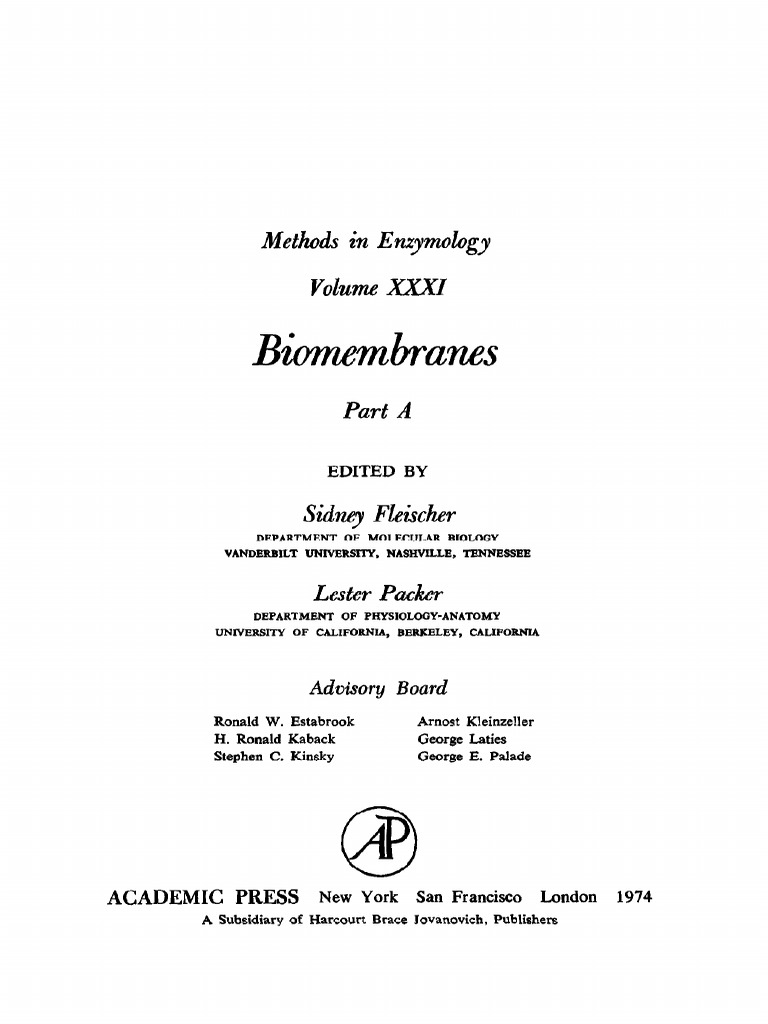  methods in enzymology 31 sidney fleischer lester packer eds
