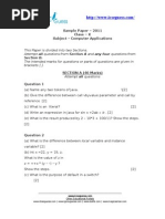 Sample Paper - 2011 Class - X Subject - Computer Applications