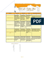 RUBRIC FOR Fashion Show PDF