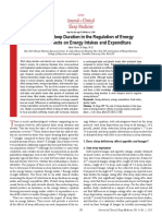 The Role of Sleep Duration in the Regulation of Energy balance