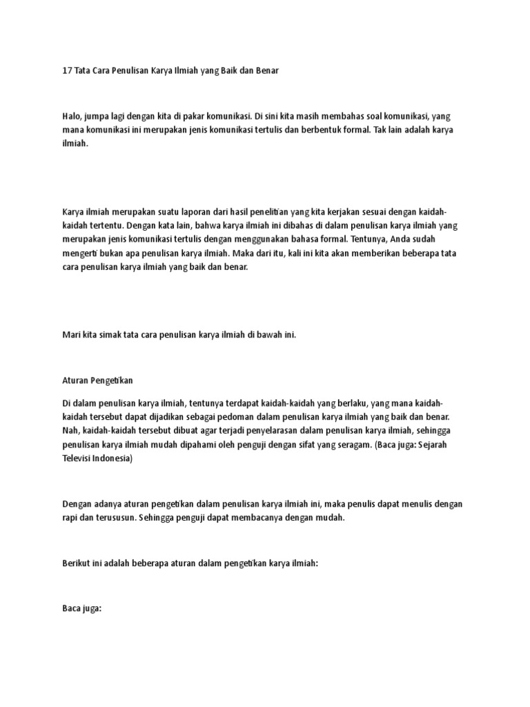 Aturan Penulisan | PDF