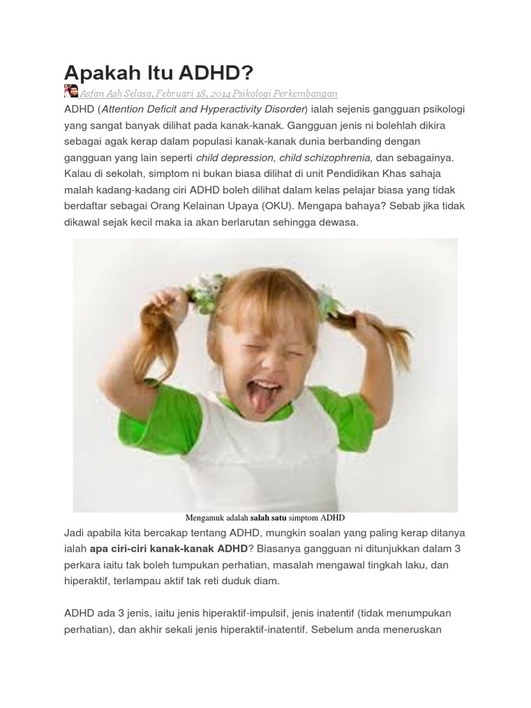 Apa Itu Adhd Dan Asd
