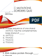 Genetic Mutations and Disorders QUIZ