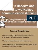 Lesson 1 (3-4) Received and Respond To Workplace Communication (3pax)