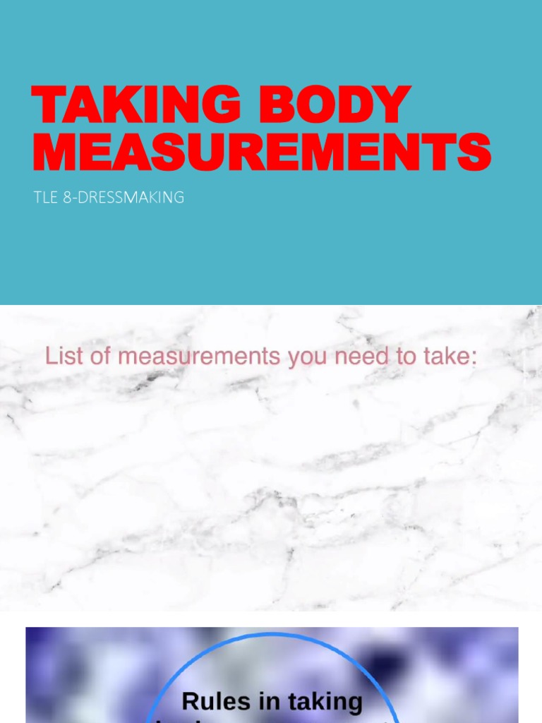 Parts of Body To Be Measured PDF