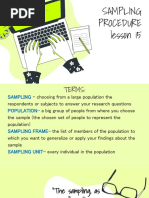 Sampling Procedure - Lesson 15