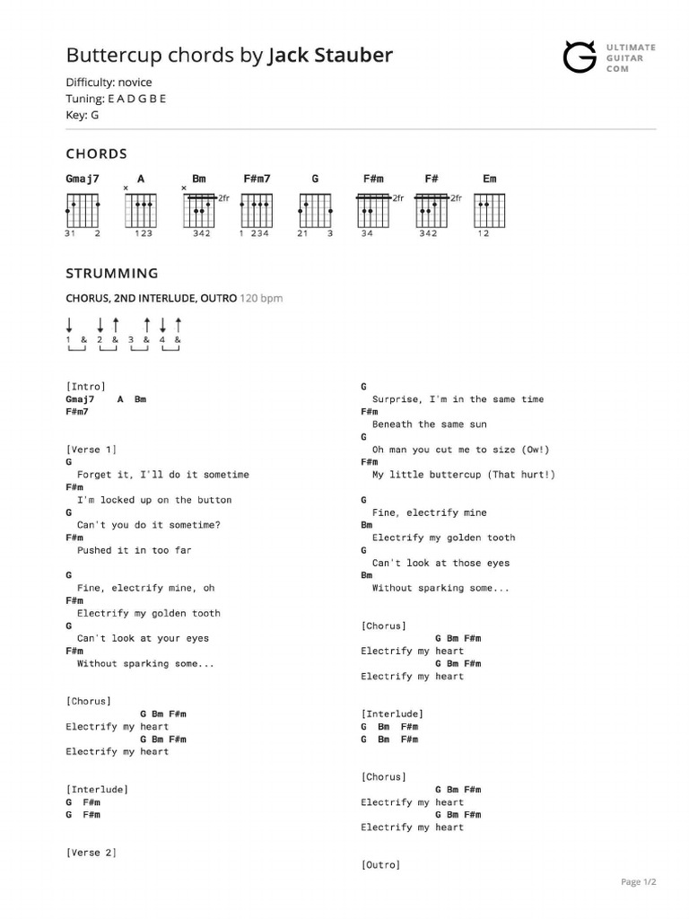 Buttercup Chords PDF
