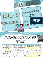 Basics O F HTML: Compu TER