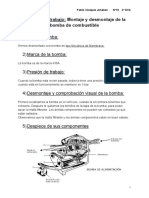 Memoria de Trabajo: Montaje y Desmontaje de La Bomba de Combustible PDF