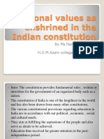 National Values As Enshrined in The Indian Constitution