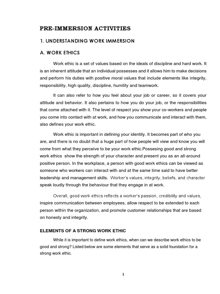 Work Immersion Report