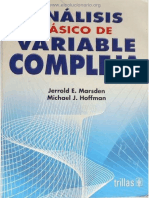 Análisis Básico de Variable Compleja - Jerrold E. Marsden & Michael J. Hoffman - PDF