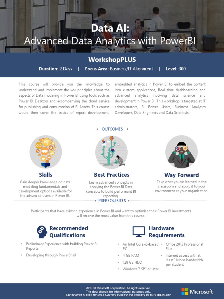 WorkshopPLUS Data AI Advanced Data Analytics With Power BI | PDF