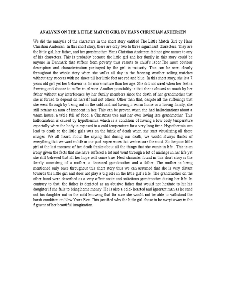 Analysis For The Little Match Girl PDF