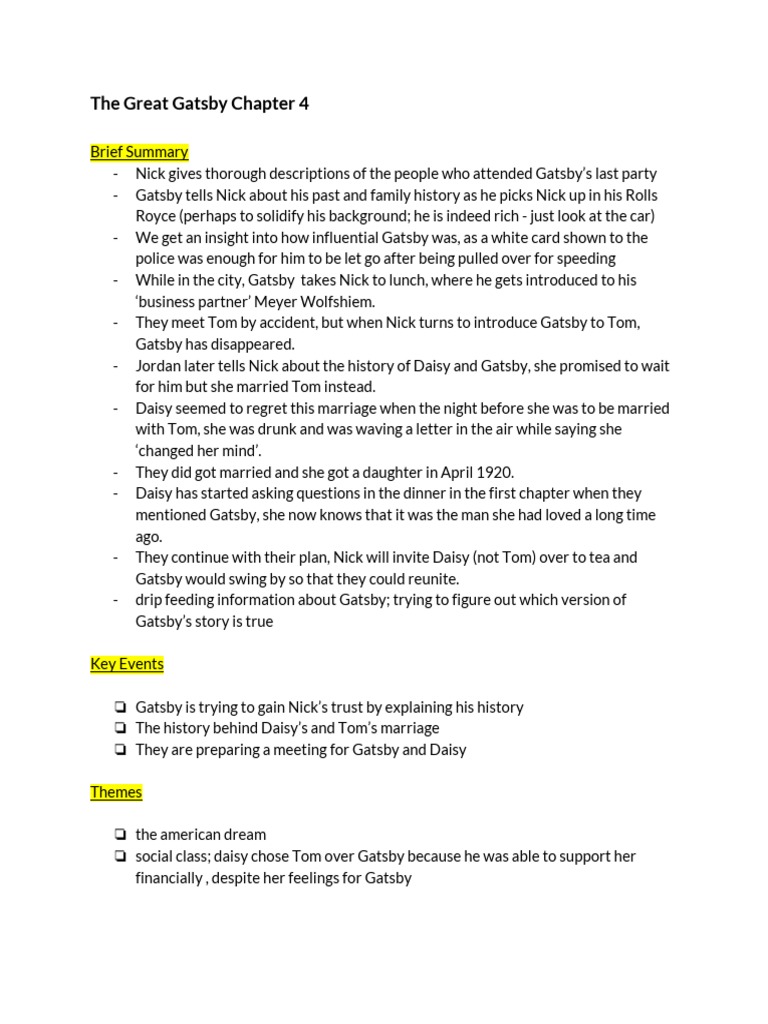Gatsby's Past and Daisy's Regret | PDF