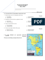 Test de Evaluare Initiala Geografie Calsa A 8-A