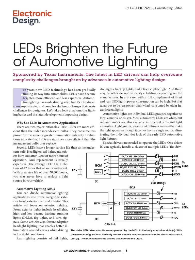 Advancements in Automotive LED Lighting | PDF | Light Emitting Diode ...