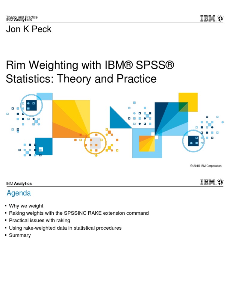 Raking With IBM SPSS Statistics PDF Sampling (Statistics