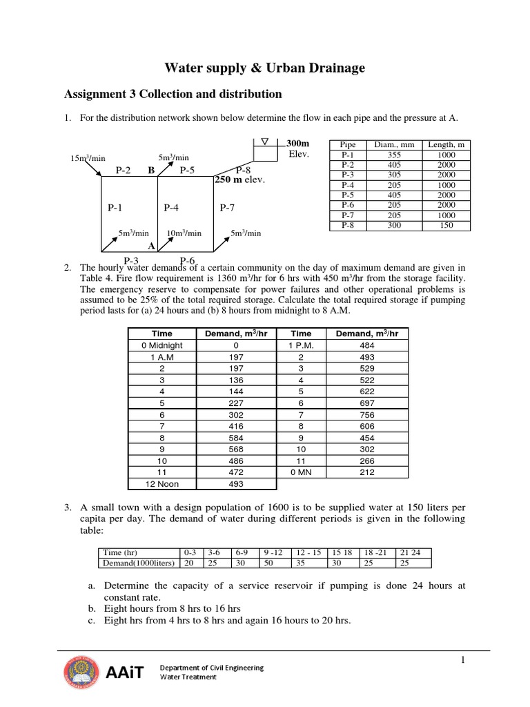Water Supply Storage Calculations | PDF | Pump | Hydrology