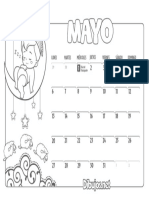 Calendario Infantil 2019 Colorear Mayo PDF