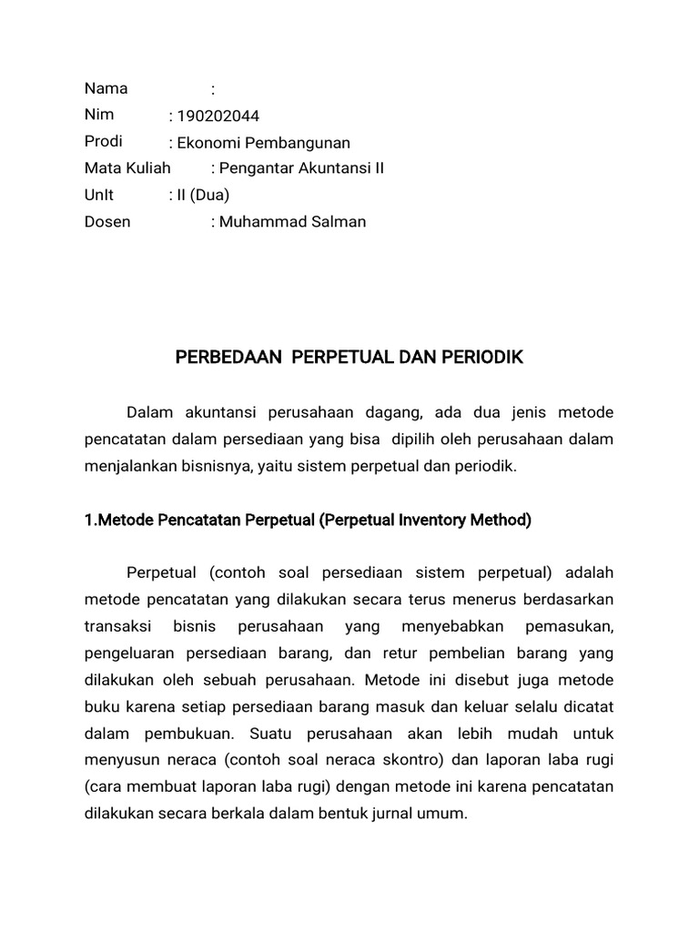 Metode Perpetual vs Periodik | PDF