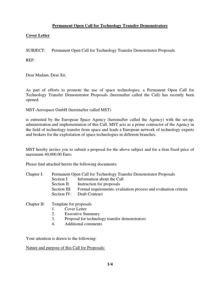 Open Call for Tech Transfer Proposals | PDF | Intellectual Property ...