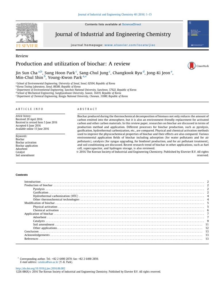 Biochar Production and Applications Review | PDF
