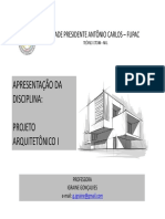 Apresentação Disciplina - Projeto Arquitetônico I