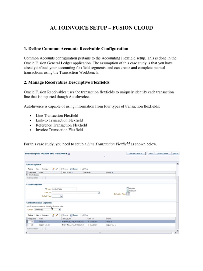 Autoinvoice Setup | PDF