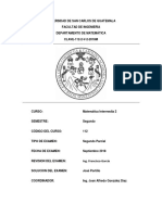 Matemática Intermedia 2: Segundo Parcial Septiembre 2018