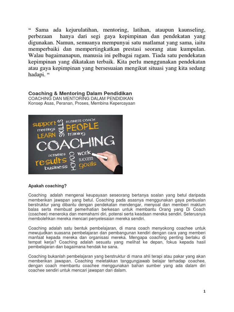 Pengertian Coaching Pdf