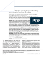 [Journal of Neurosurgery_ Spine] How to predict return to work after lumbar discectomy_ answers from the NeuroPoint-SD registry.pdf