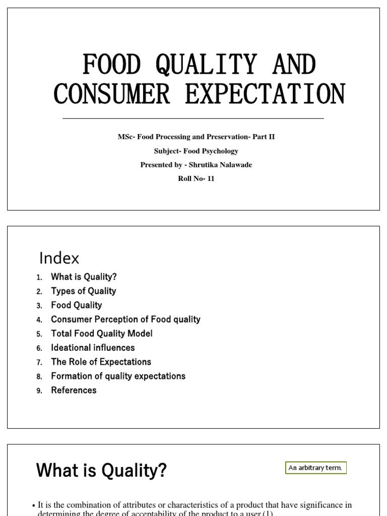 Food Quality pptt29 PDF Perception Consumer Behaviour