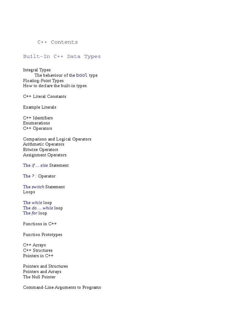 C++ Programming Concepts Overview | PDF | C++ | Pointer (Computer ...