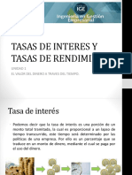 TASAS DE INTERES Y TASAS DE RENDIMIENTO