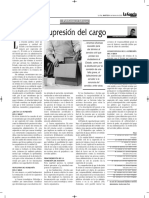 Retiro Por Supresión Del Cargo - Autor José María Pacori Cari