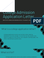 College Admission Application Letter