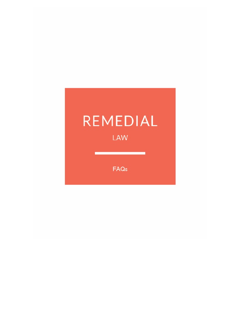FAQS Remedial Law | PDF | Lawsuit | Complaint
