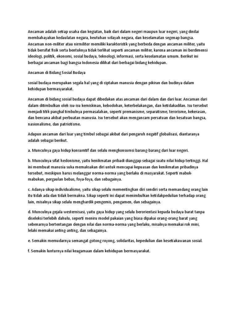 Ipoleksoshunkam Bidang Sosial Budaya
