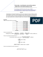 DETERMINACIÓN DEL CONTENIDO DE NITROGENO POR EL MÉTODO DE MICROKJELDAHL