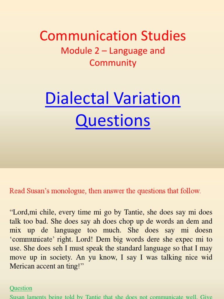 M2-Dialectal Variation | PDF | Foreign Language Studies | General Fiction