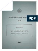 UM UGM 2018 Tes Kemampuan Saintek - Kode 276 Asli [www.defantri.com]