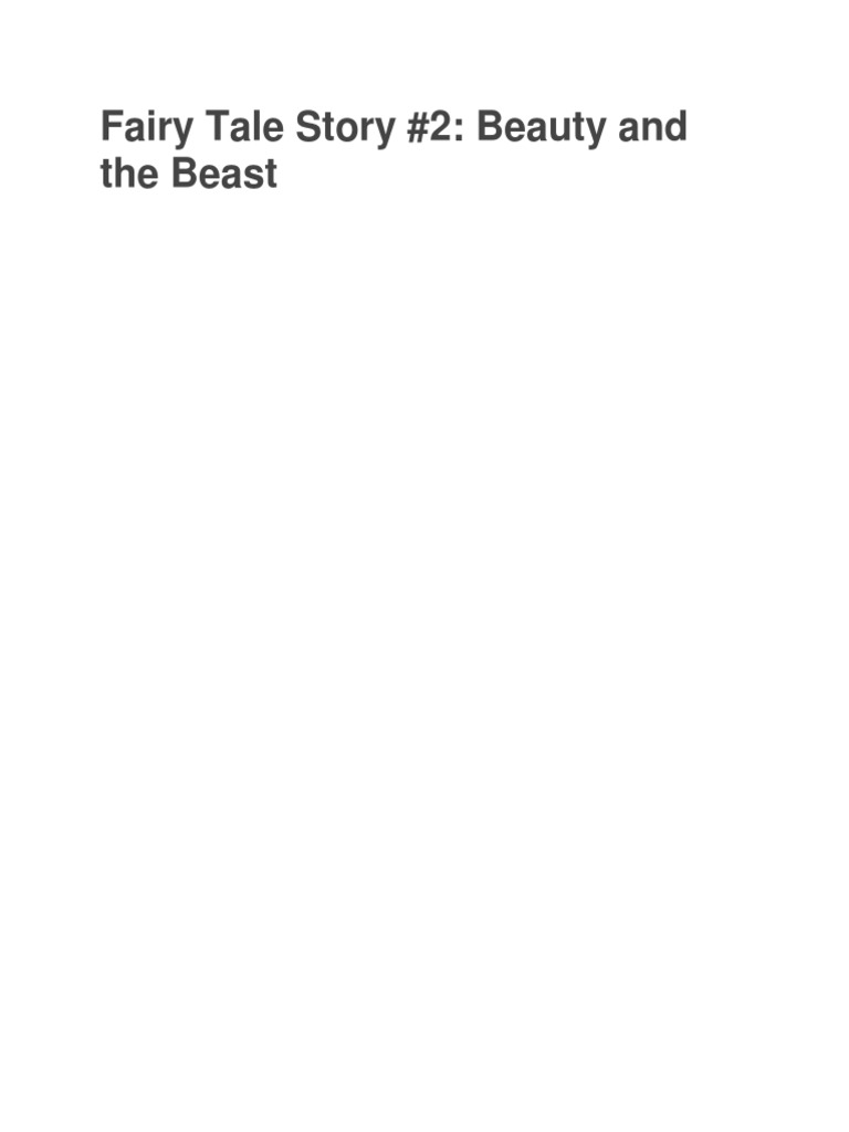 Fairy Tale Story Beauty and The Beast | PDF
