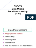 CSC479 Data Mining: Data Preprocessing (Ch # 3